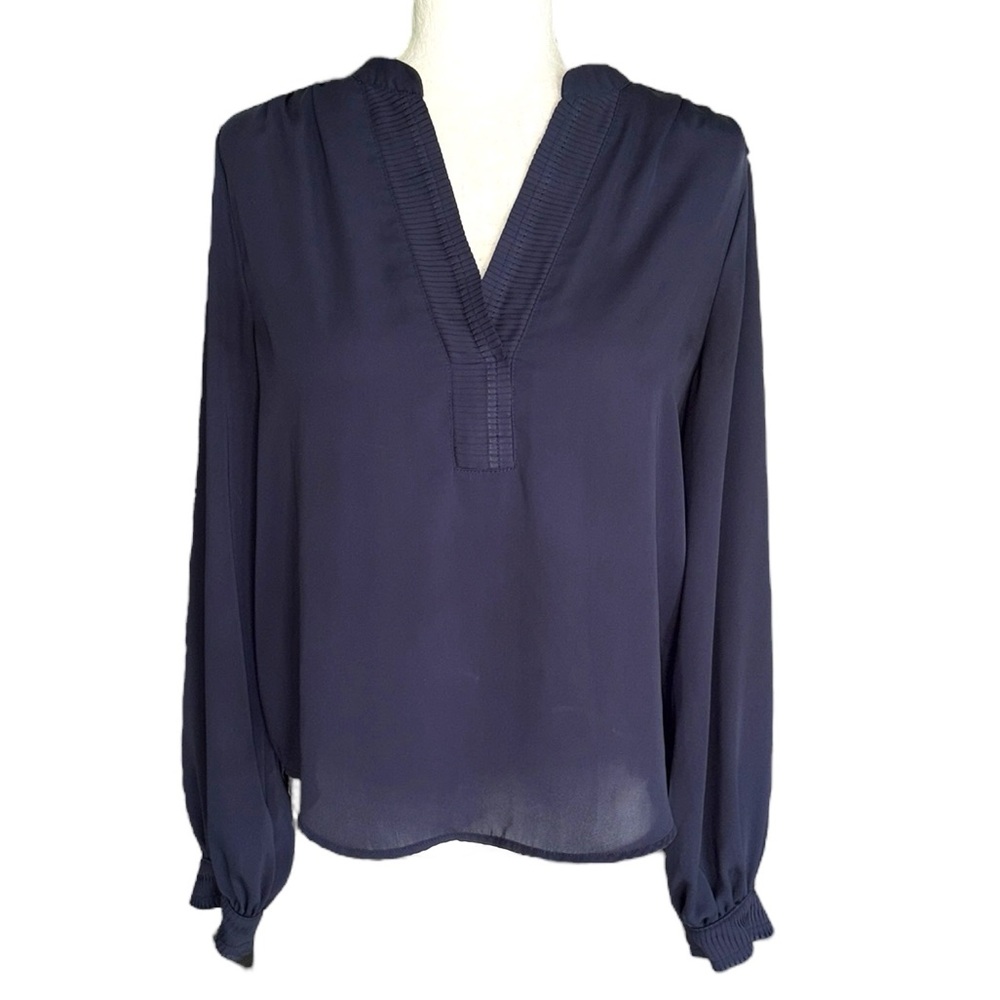 Stelen Need Supply Navy Blue V-Neck Long Sleeve Blouse - S